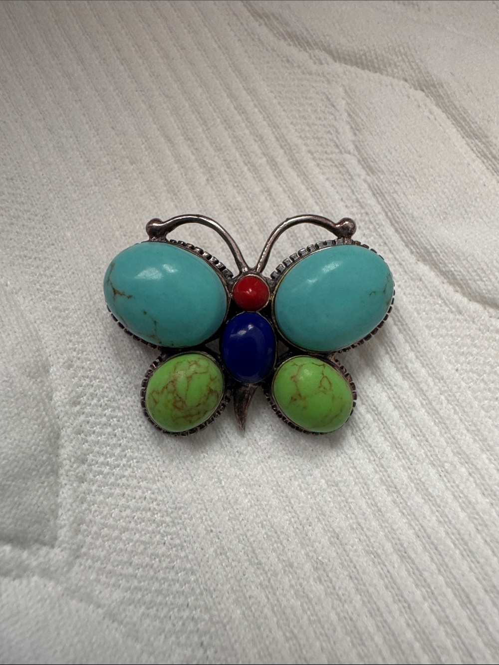 Vintage Butterfly Southwestern -style Pendant in Turquoise in 925 silverware